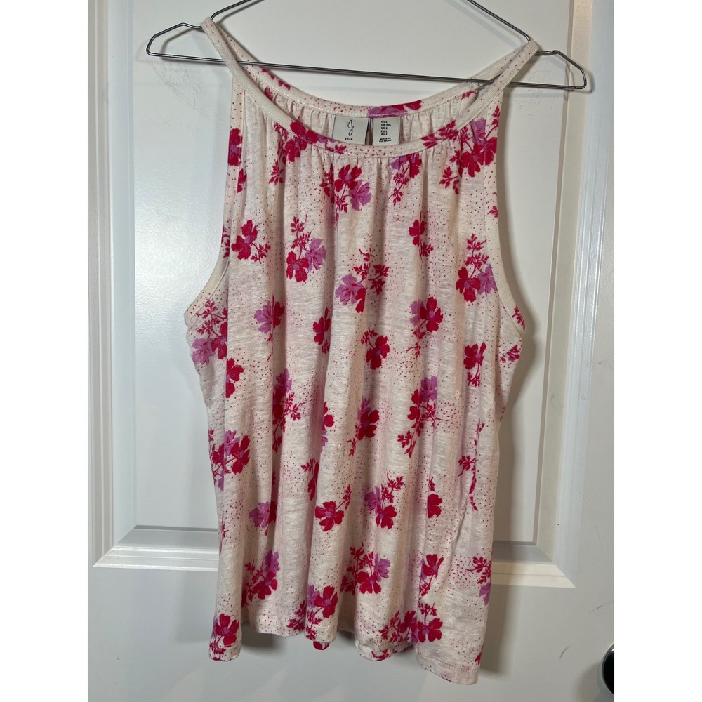Joie Womens Tank Top 100% Linen Floral‎ Print Sleeveless Size Large